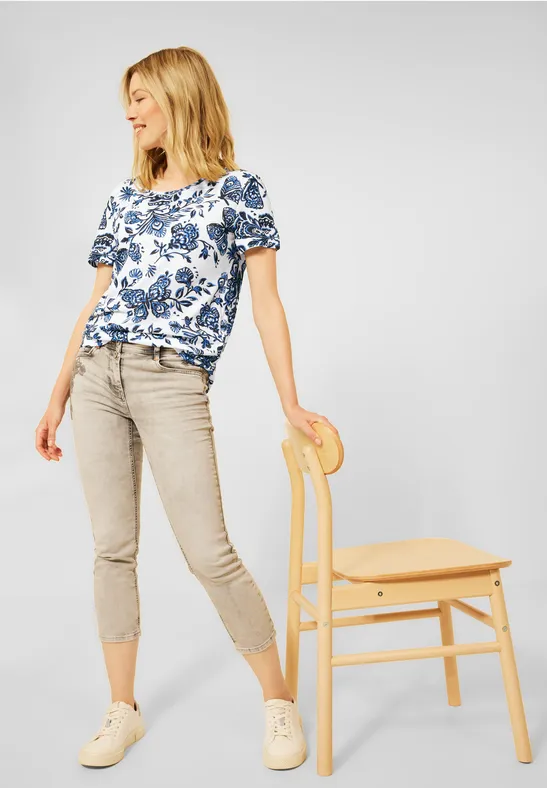 T-Shirt mit Print vanilla white