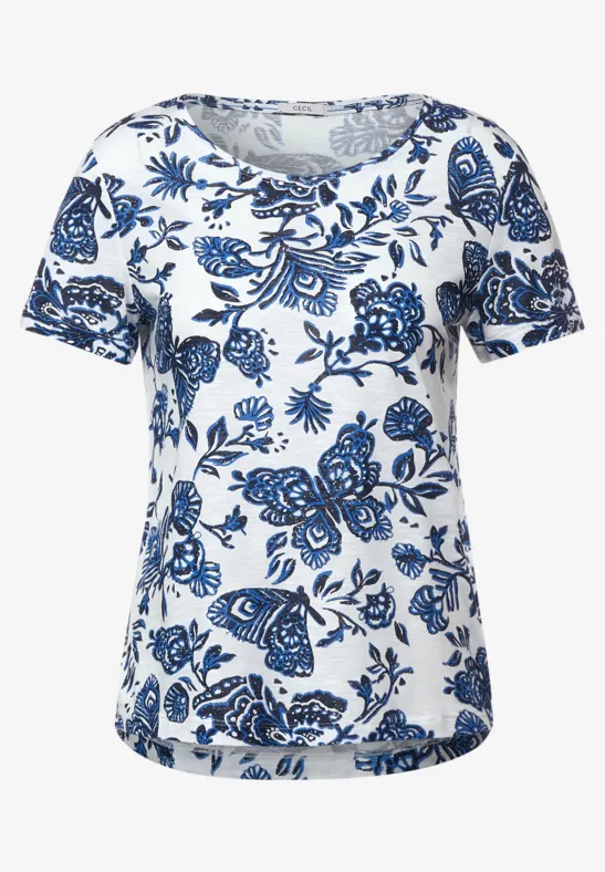 T-Shirt mit Print vanilla white