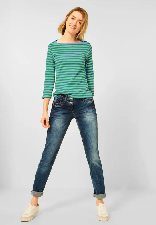 Shirt met gestreept patroon tranquil blue