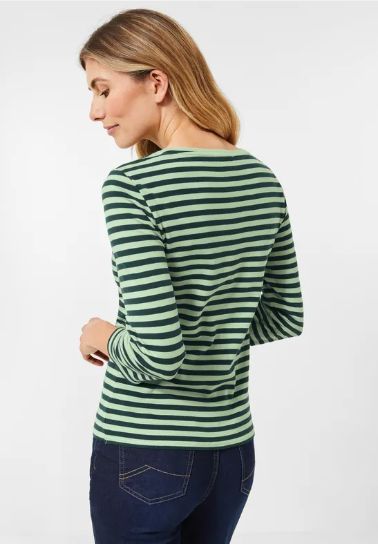 Shirt mit Streifenmuster light salvia green