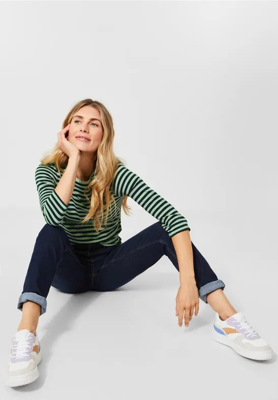 Shirt mit Streifenmuster light salvia green