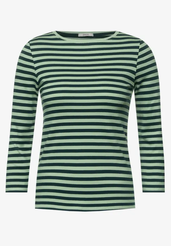 Shirt mit Streifenmuster light salvia green