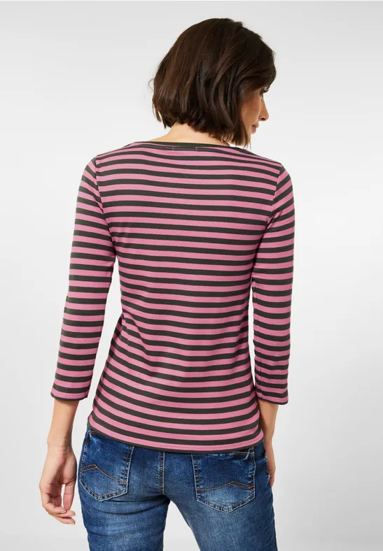 Shirt met gestreept patroon frosted rose