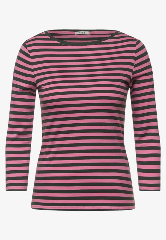 Shirt met gestreept patroon frosted rose