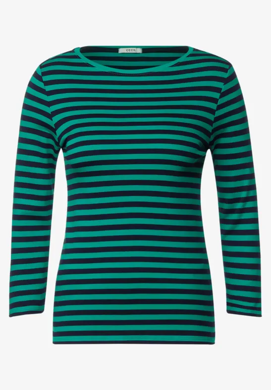 Shirt met gestreept patroon smaragd green