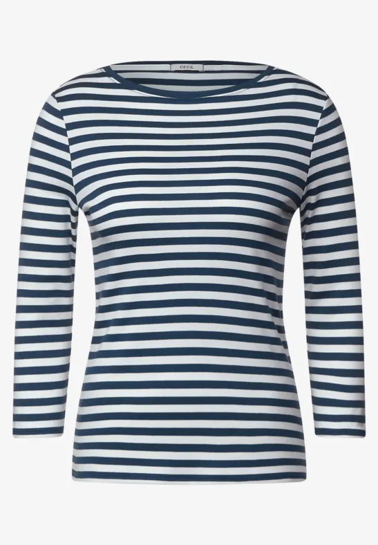 Shirt met gestreept patroon mid blue