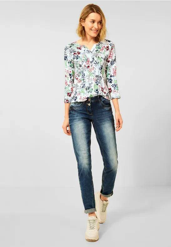 Shirt in tuniek-style vanilla white