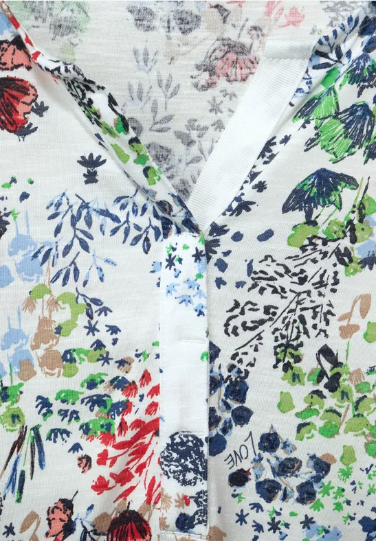 Shirt in tuniek-style vanilla white
