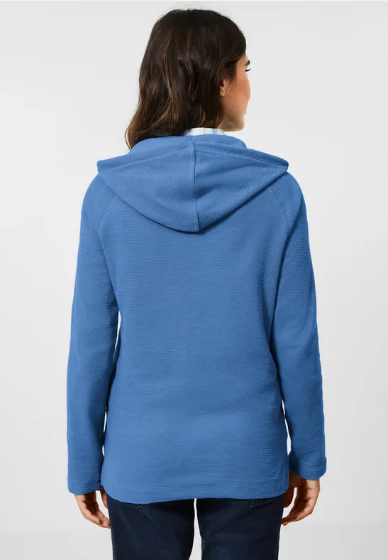 Shirt met capuchon en structuur dusk sky blue
