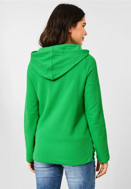Shirt met capuchon en structuur radiant green