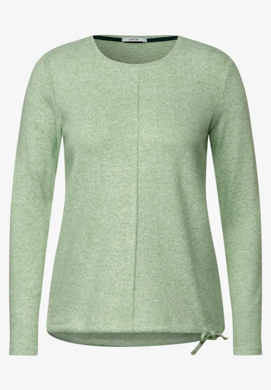 Cosy shirt in gemengde look salvia green melange