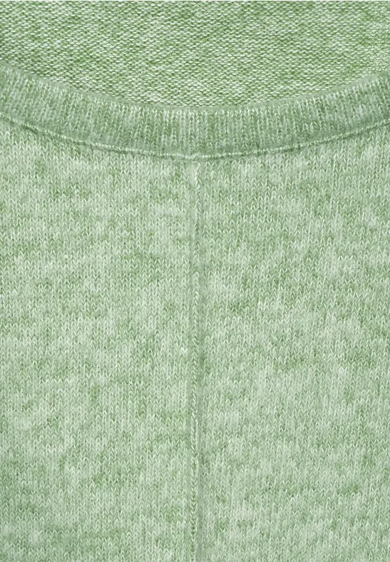 Cosy shirt in gemengde look salvia green melange