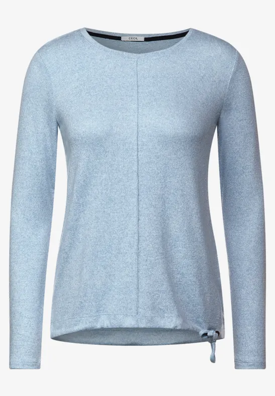 Cosy shirt in gemengde look tender blue melange