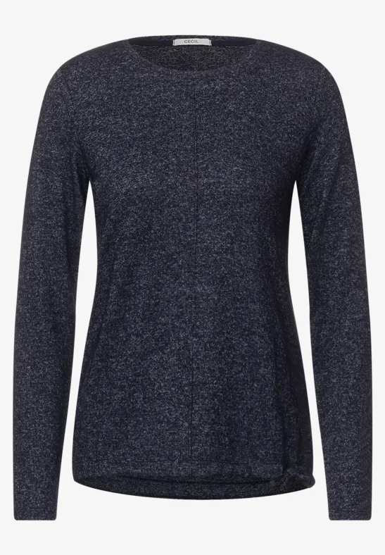 Cosy shirt in gemengde look night sky blue melange