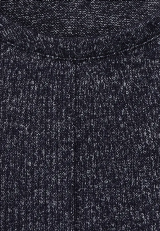 Cosy shirt in gemengde look night sky blue melange