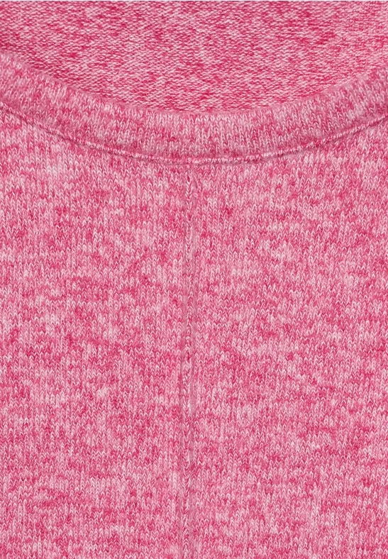 Cosy shirt in gemengde look dynamic pink melange