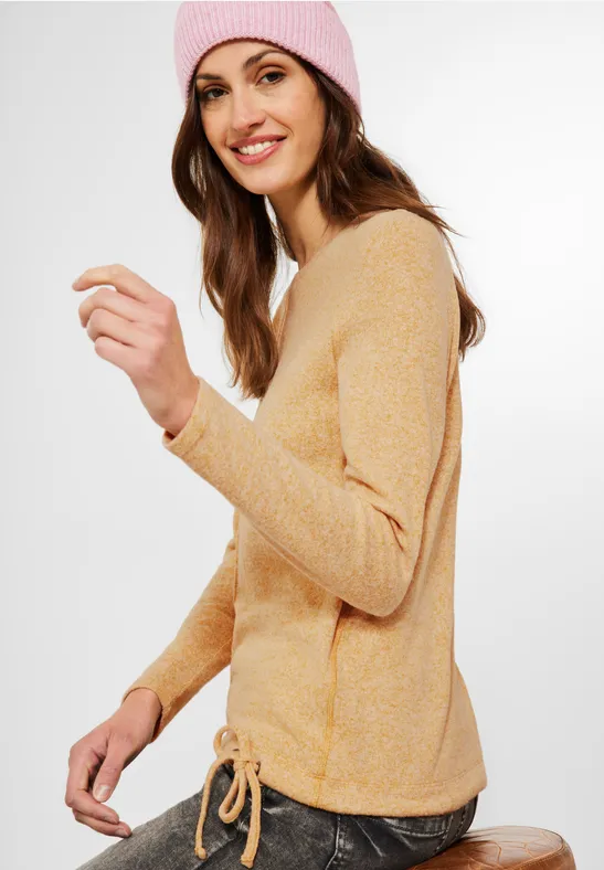Cosy shirt in gemengde look curry yellow melange
