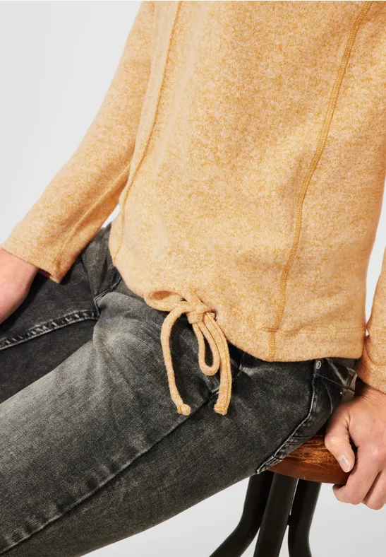 Cosy shirt in gemengde look curry yellow melange