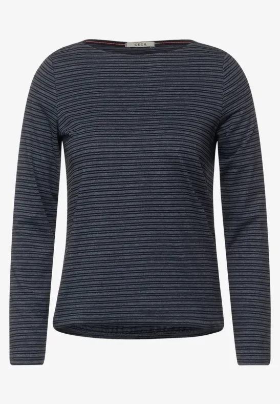 Shirt met gestreept patroon night sky blue melange