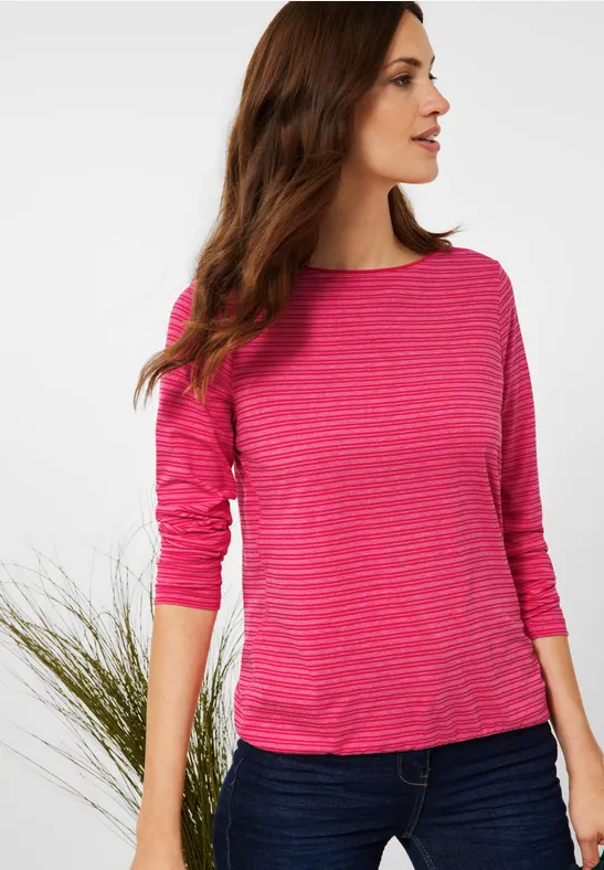 Shirt met gestreept patroon dynamic pink melange