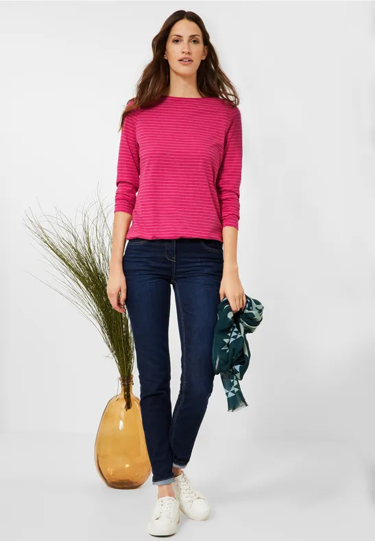 Shirt met gestreept patroon dynamic pink melange