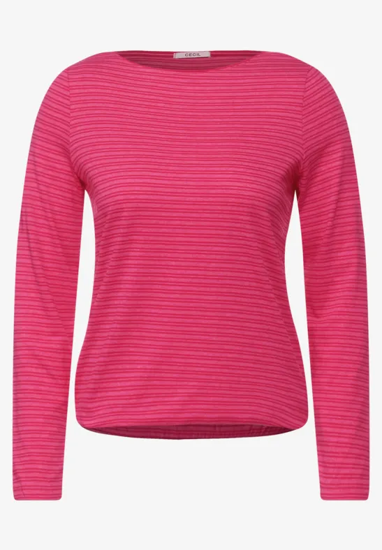 Shirt met gestreept patroon dynamic pink melange