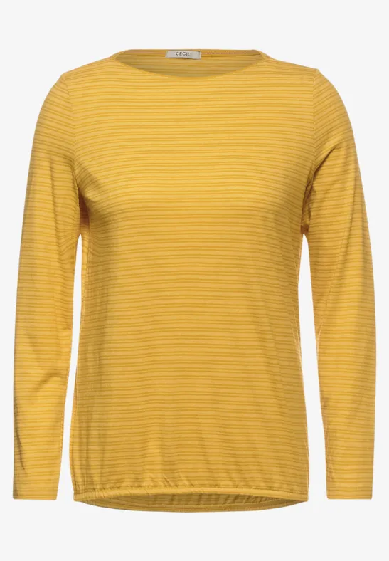 Shirt met gestreept patroon curry yellow melange