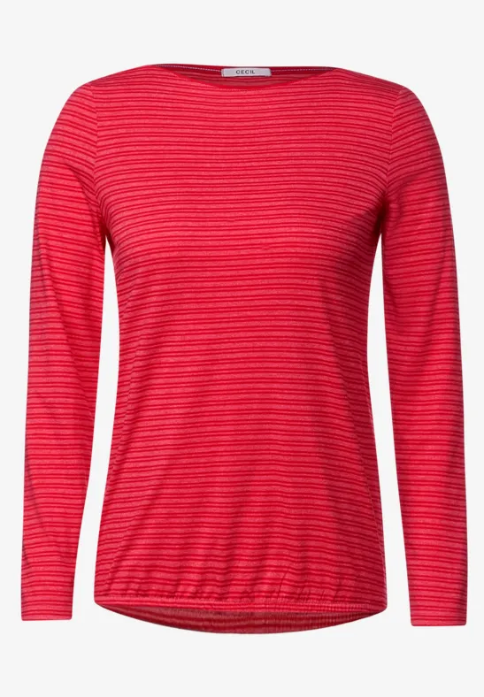 Shirt met gestreept patroon strong red melange