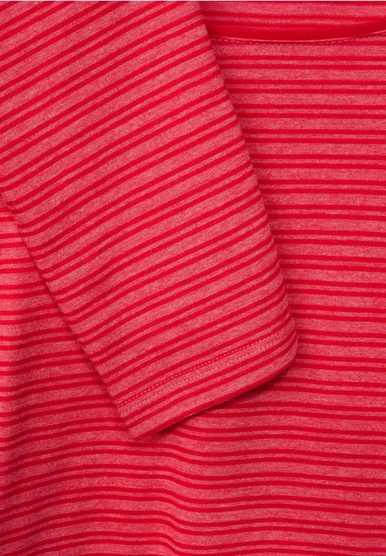 Shirt met gestreept patroon strong red melange