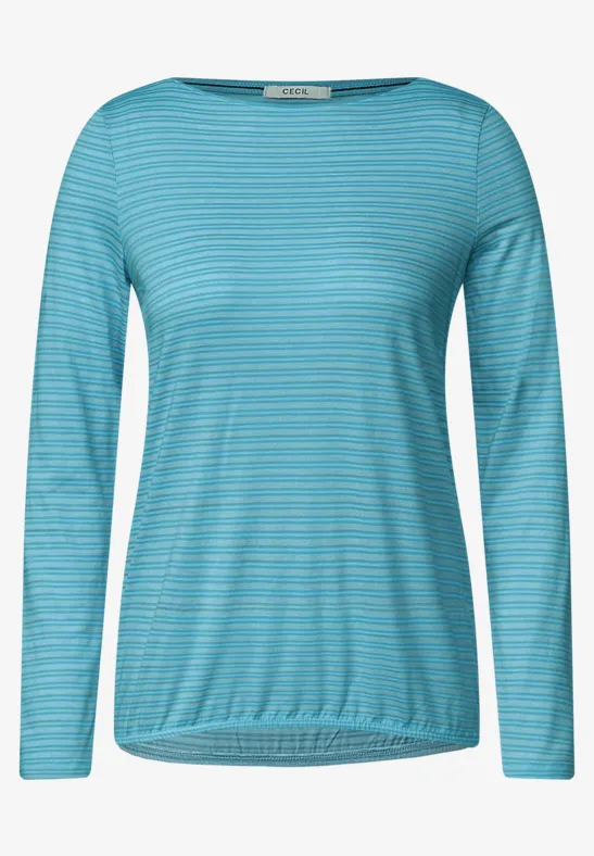 Shirt met gestreept patroon aquatic blue melange