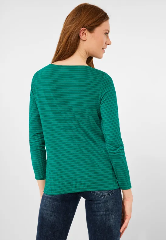 Shirt mit Streifenmuster smaragd green melange