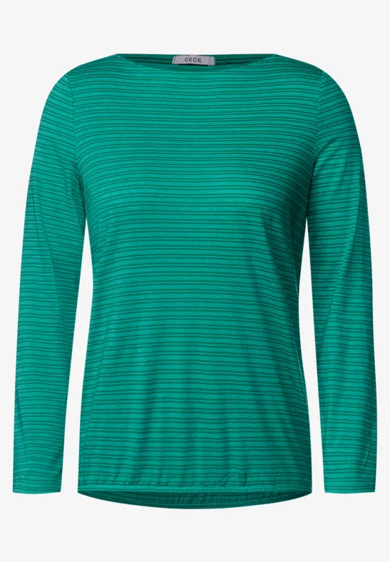 Shirt mit Streifenmuster smaragd green melange