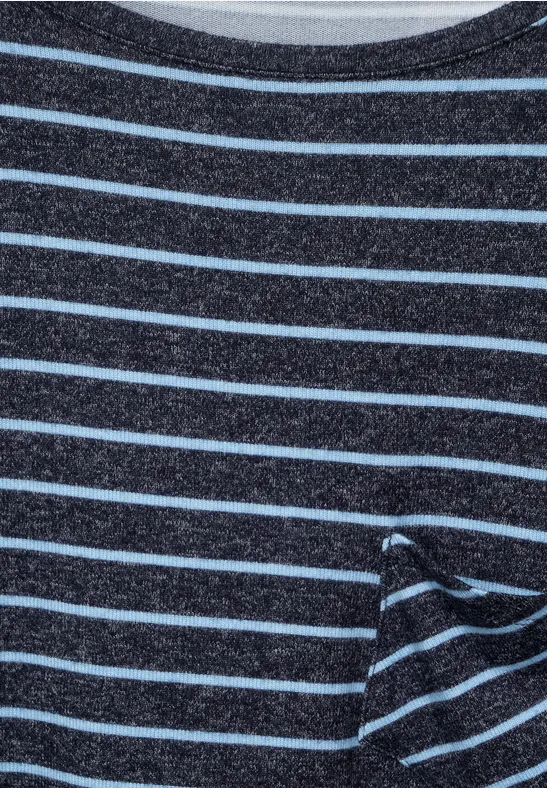 Cosy Shirt mit Brusttasche night sky blue melange