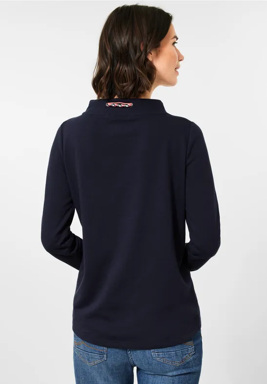 Shirt met band met trekkoord night sky blue