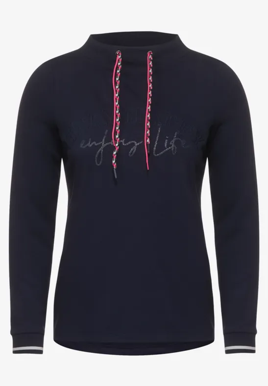 Shirt met band met trekkoord night sky blue