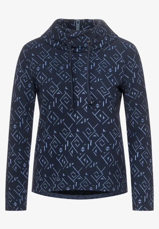 Jacquard Shirt mit Muster night sky blue