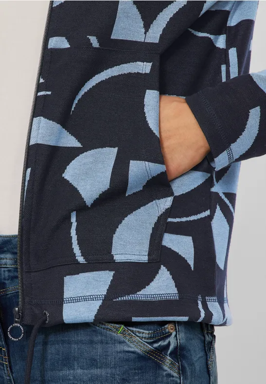 Shirtjacke in Jacquard deep blue