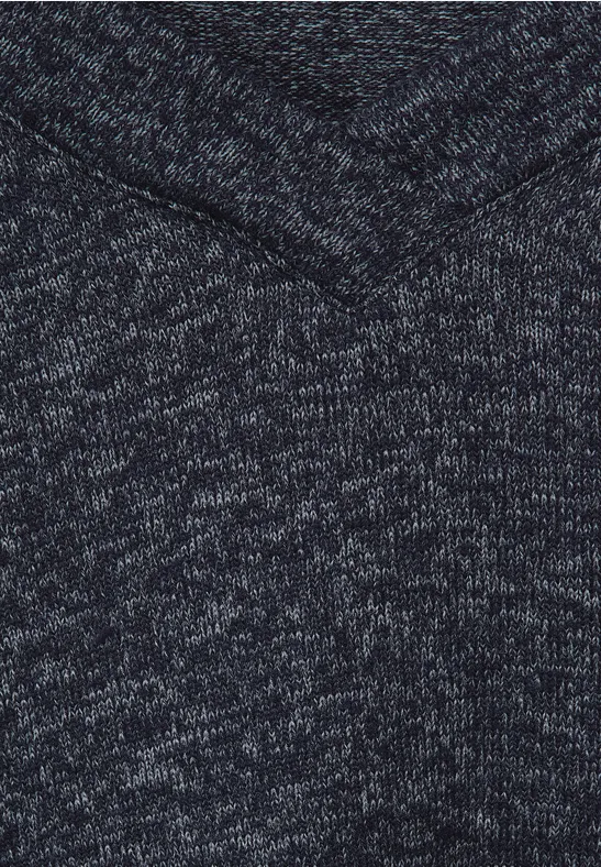 Shirt met lange mouwen in effen kleur night sky blue melange