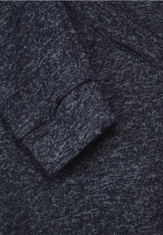 Shirt met lange mouwen in effen kleur night sky blue melange