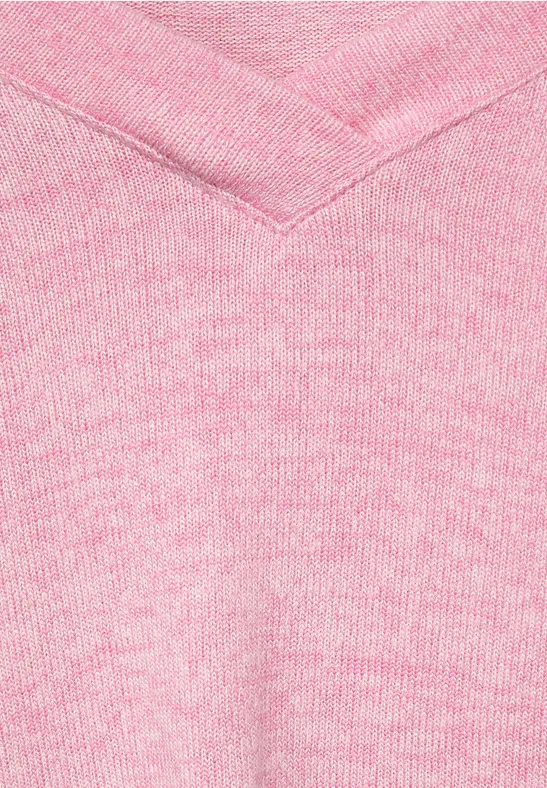 Shirt met lange mouwen in effen kleur frosted rose melange