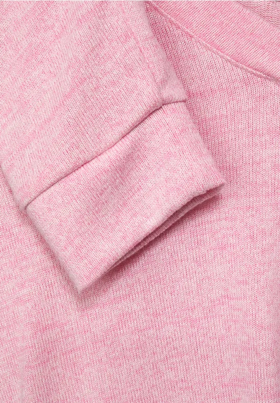 Shirt met lange mouwen in effen kleur frosted rose melange