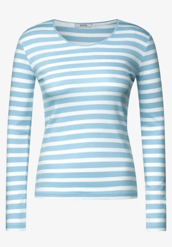 Shirt met gestreept patroon faded blue