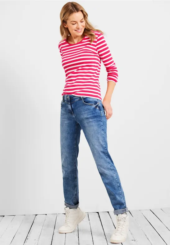T-shirt à rayures fresh pink