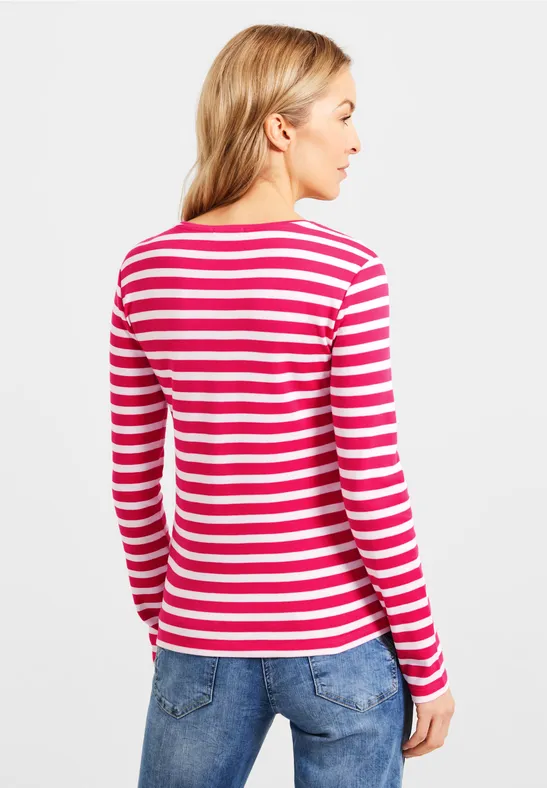 T-shirt à rayures fresh pink
