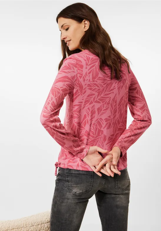 Cosy Print Shirt frosted rose melange