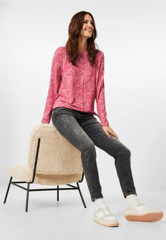 Cosy Print Shirt frosted rose melange
