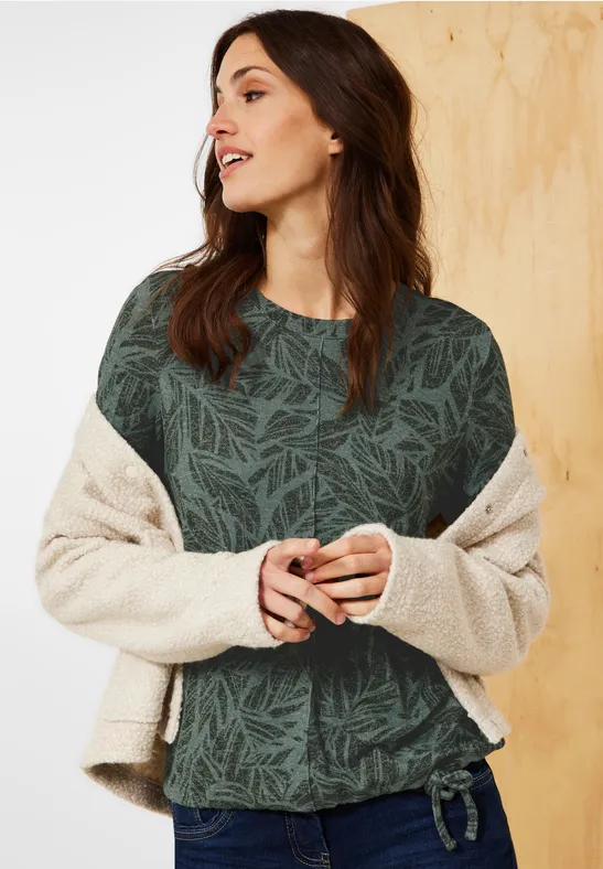 Cosy Print Shirt pine green melange