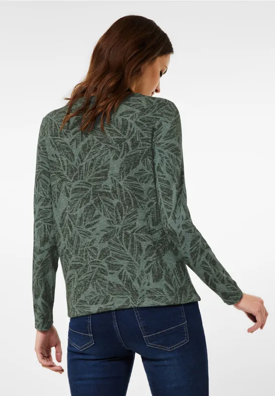 Cosy Print Shirt pine green melange
