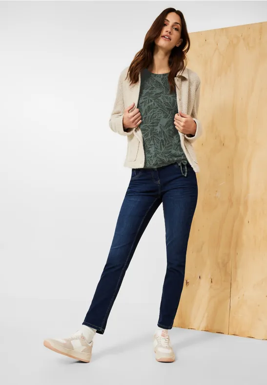 Cosy Print Shirt pine green melange