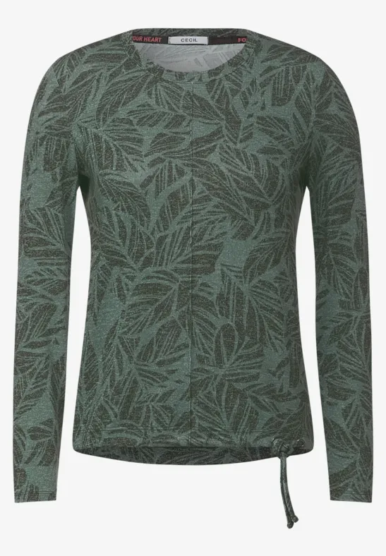 Cosy Print Shirt pine green melange